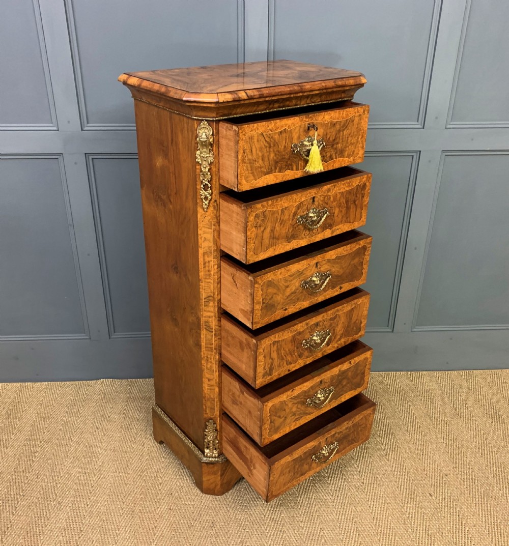 Pair of Victorian Burr Walnut Pillar Chests View XVII