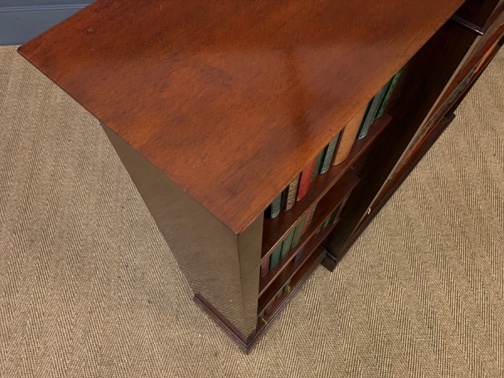 Edwardian Long Break Fronted Mahogany Open Bookcase View XIII