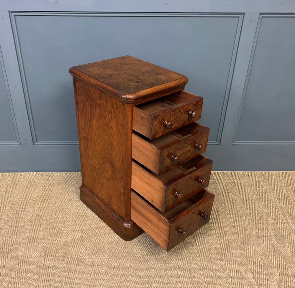 Pair of Victorian Burr Walnut Bedside Chests View V