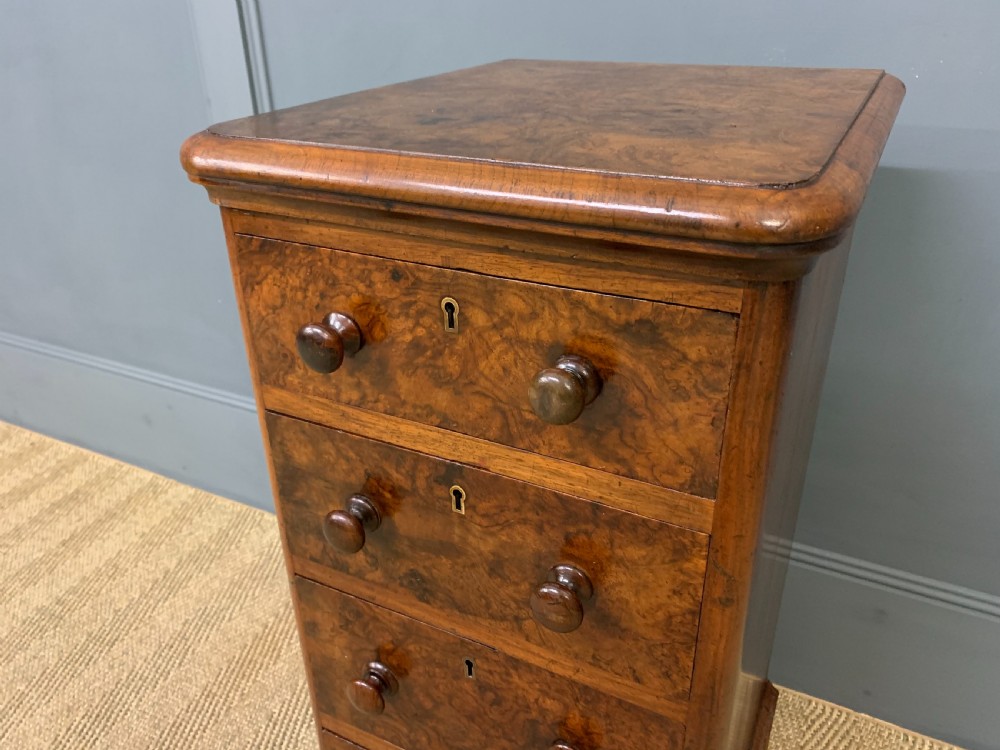 Pair of Victorian Burr Walnut Bedside Chests View XI