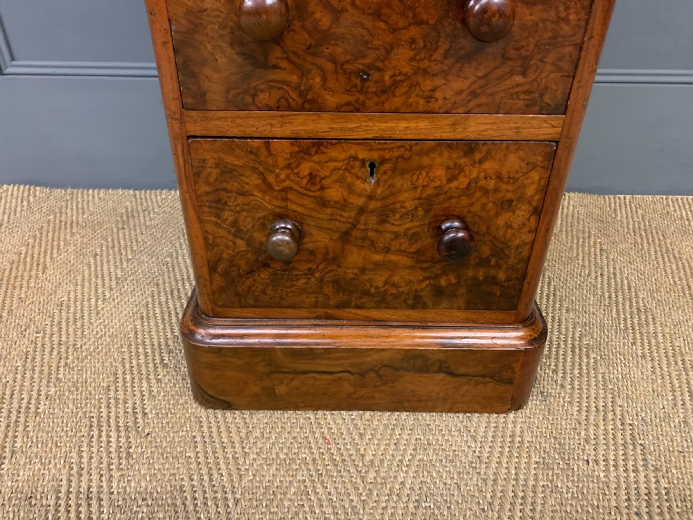 Pair of Victorian Burr Walnut Bedside Chests View XII