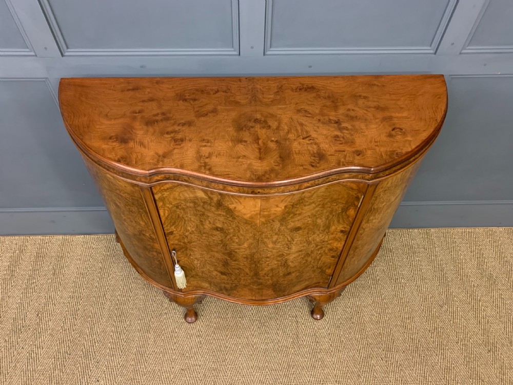 Burr Walnut Serpentine Commode View II