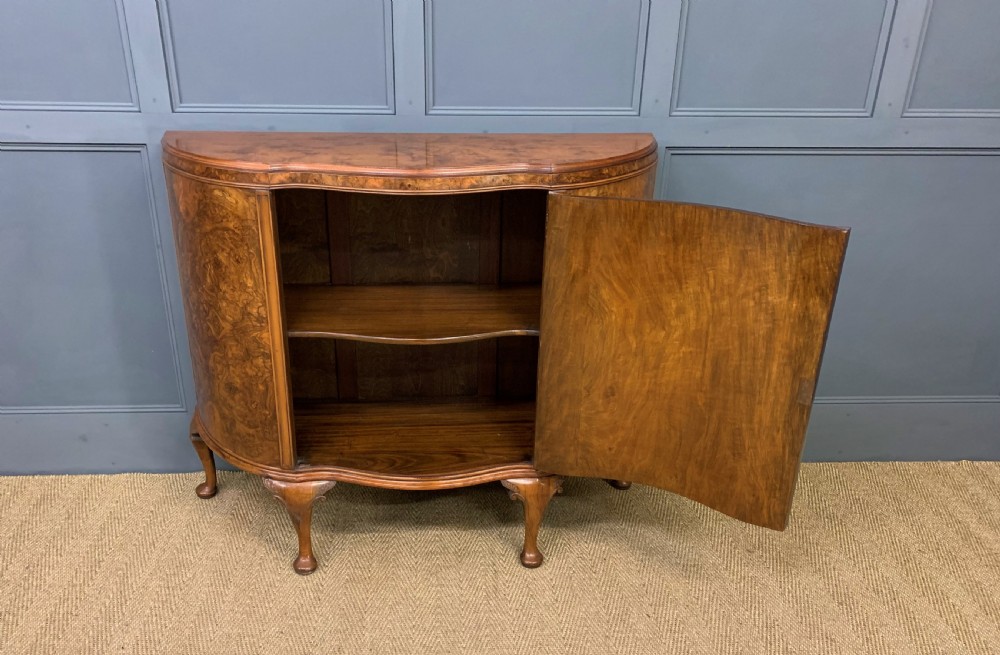Burr Walnut Serpentine Commode View IV