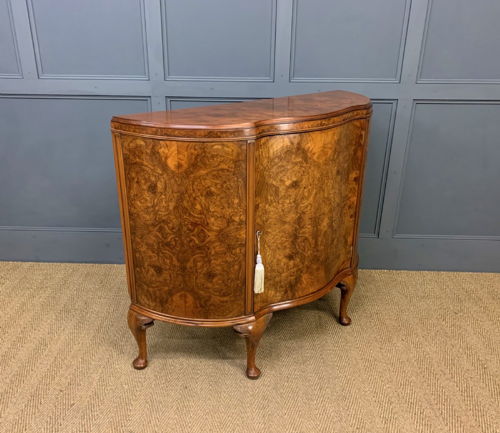 Burr Walnut Serpentine Commode View V