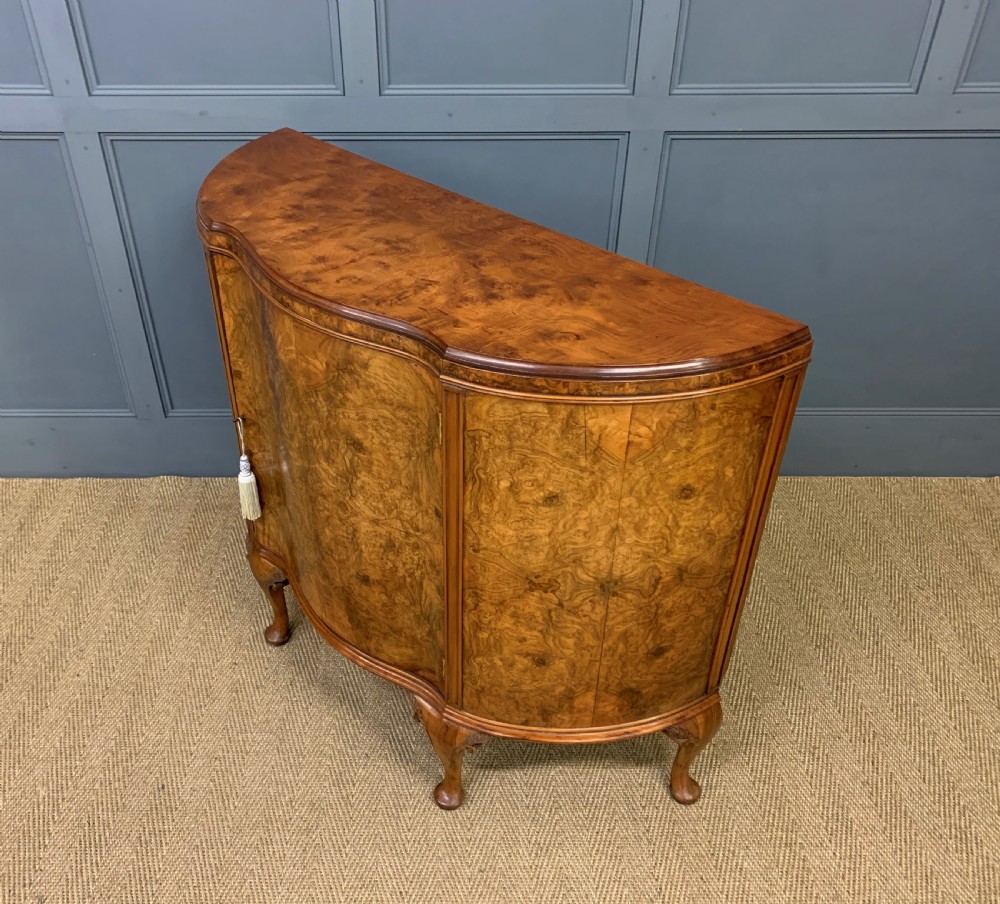 Burr Walnut Serpentine Commode View X