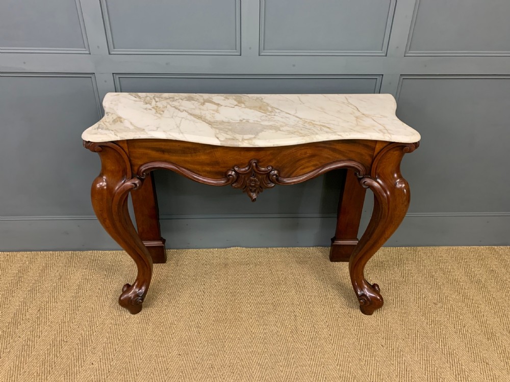 Victorian Mahogany Marble Topped Console Table