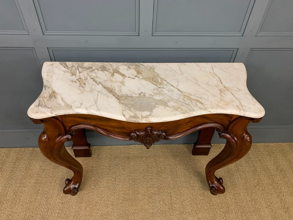 Victorian Mahogany Marble Topped Console Table View II