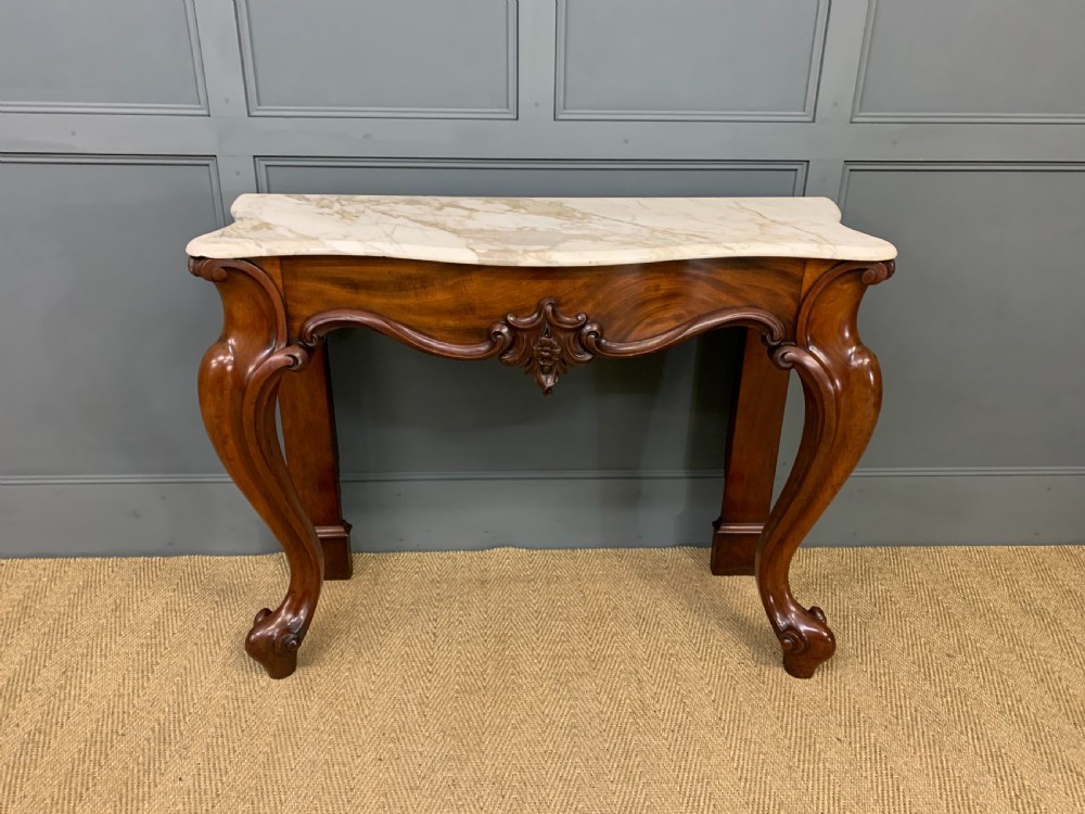 Victorian Mahogany Marble Topped Console Table View VI