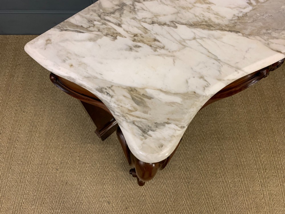 Victorian Mahogany Marble Topped Console Table View IX