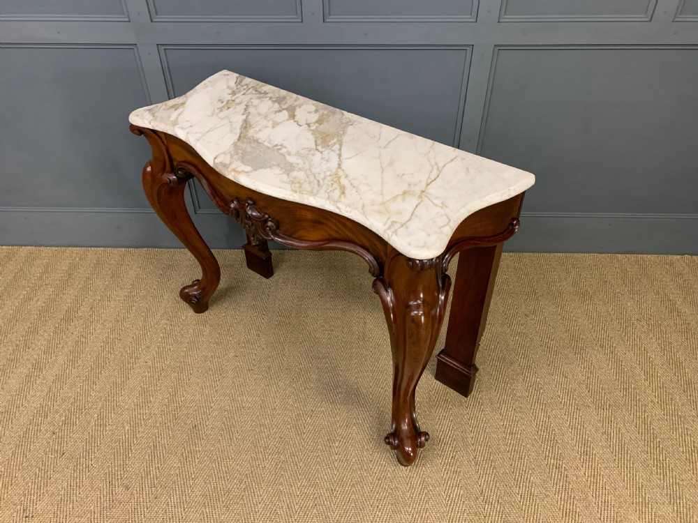 Victorian Mahogany Marble Topped Console Table View X
