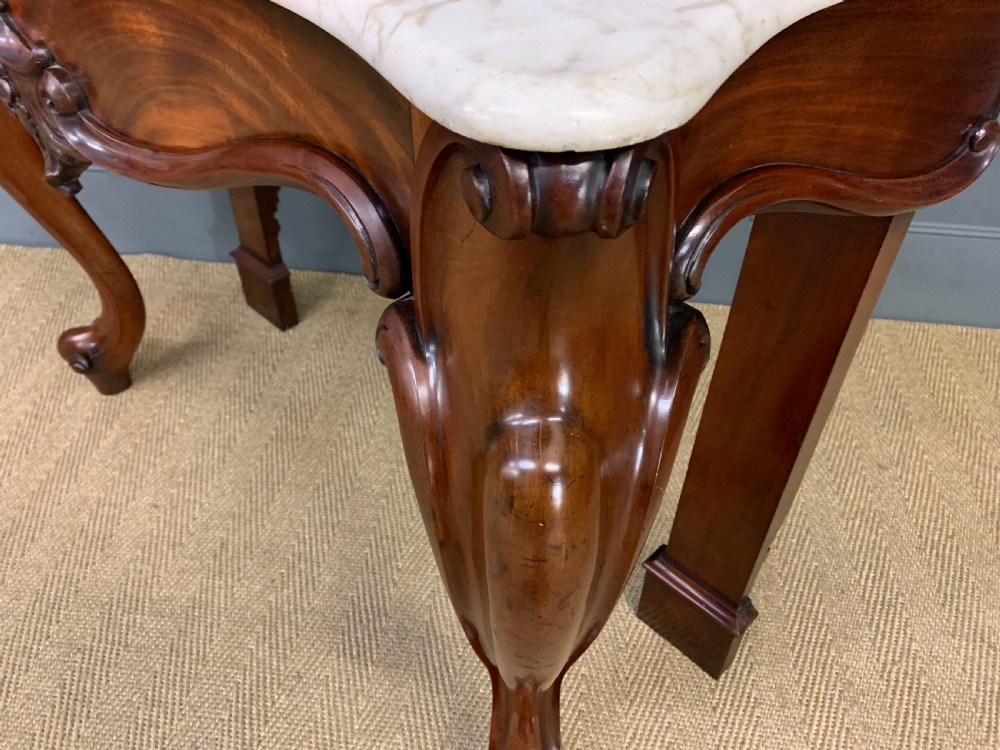 Victorian Mahogany Marble Topped Console Table View XI