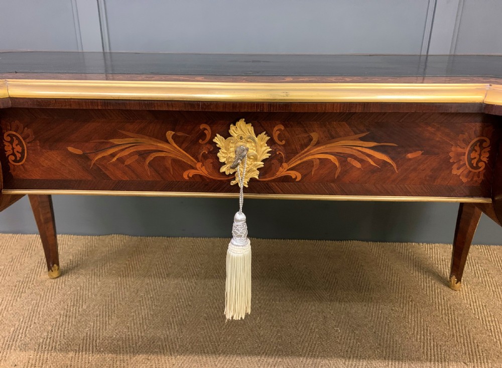 Large French Marquetry Rosewood Bureau Plat View VIII