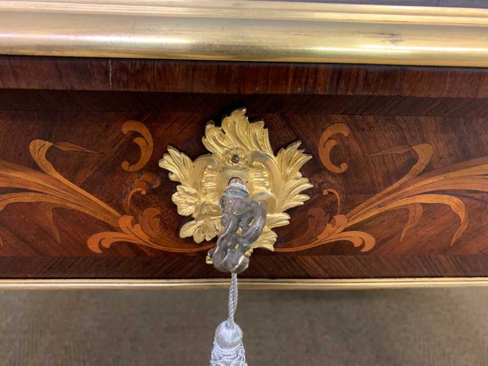 Large French Marquetry Rosewood Bureau Plat View XI