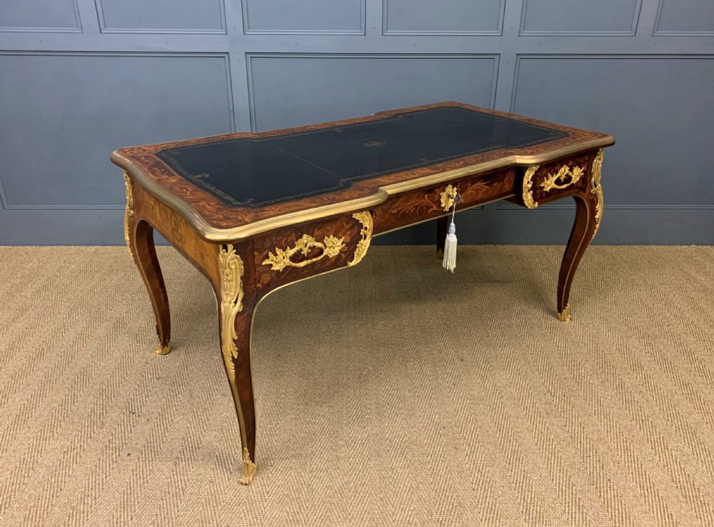 Large French Marquetry Rosewood Bureau Plat View XIII