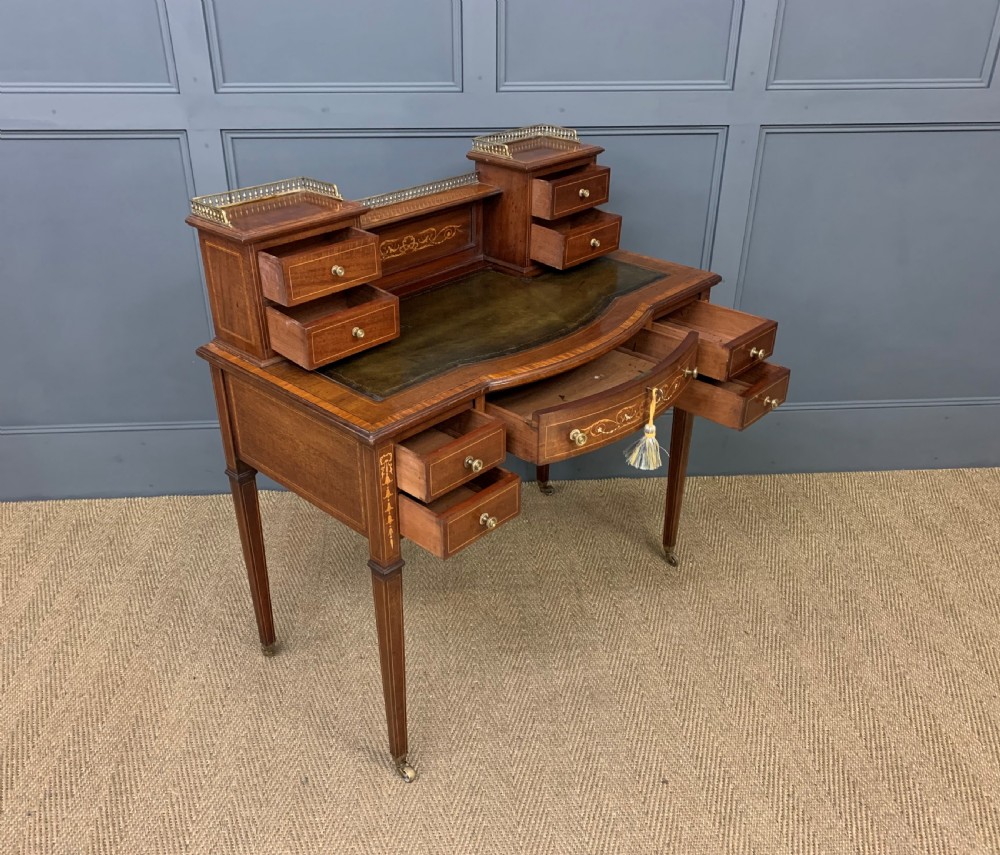 Edwardian Inlaid Mahogany Bonheur Du Jour View II