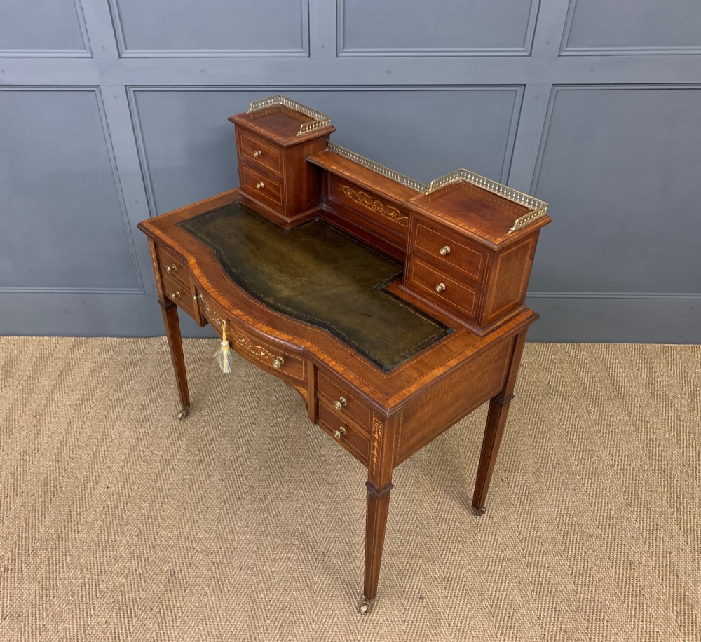 Edwardian Inlaid Mahogany Bonheur Du Jour View III