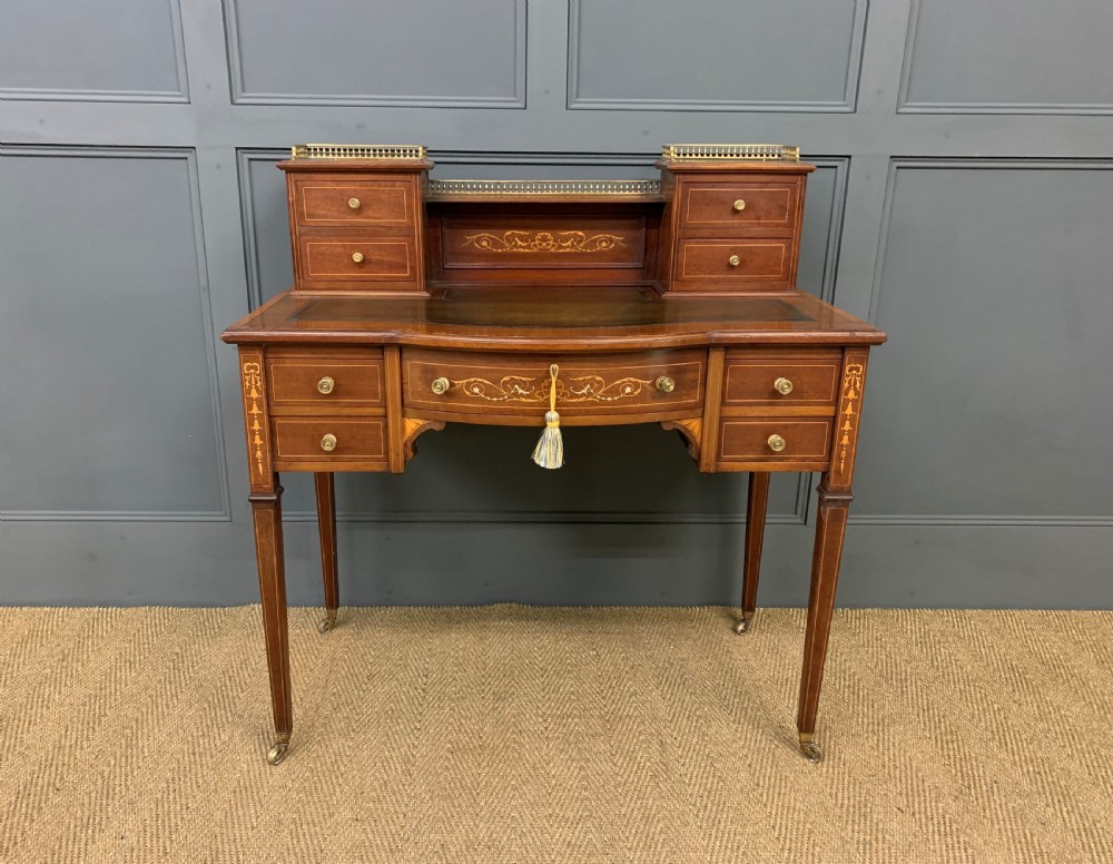 Edwardian Inlaid Mahogany Bonheur Du Jour View VI