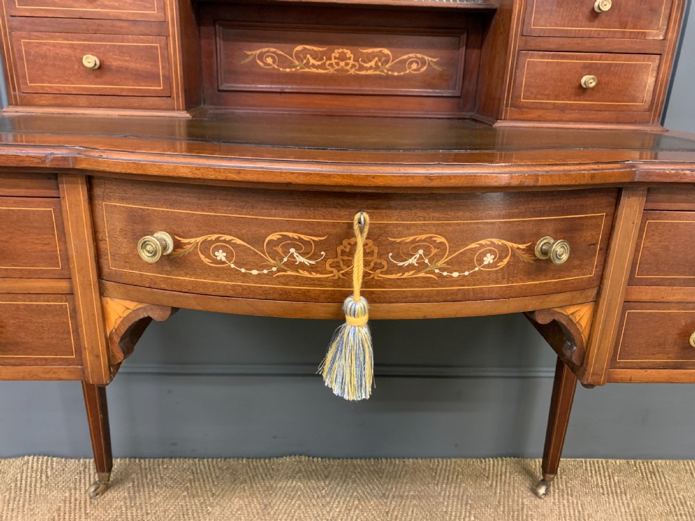 Edwardian Inlaid Mahogany Bonheur Du Jour View IX