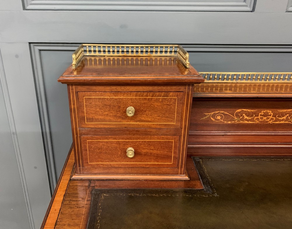 Edwardian Inlaid Mahogany Bonheur Du Jour View XI