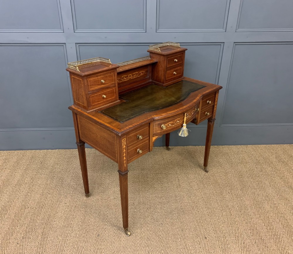 Edwardian Inlaid Mahogany Bonheur Du Jour View XVI