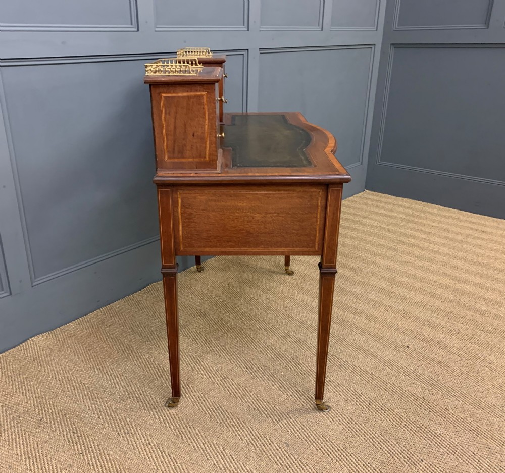 Edwardian Inlaid Mahogany Bonheur Du Jour View XVII