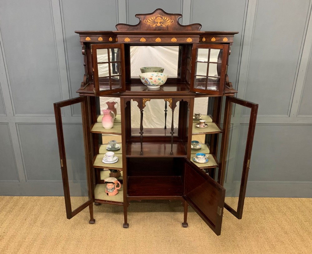 Inlaid Mahogany Art Nouveau Display Cabinet View II