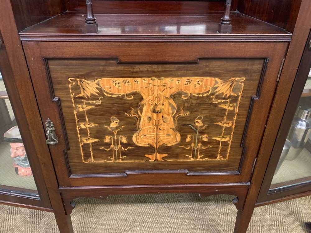 Inlaid Mahogany Art Nouveau Display Cabinet View III