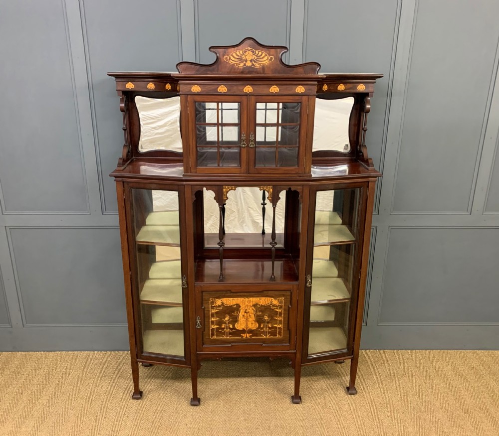 Inlaid Mahogany Art Nouveau Display Cabinet View VI