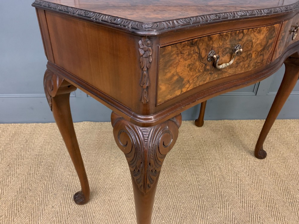 Serpentine Shaped Burr Walnut Side Table View III