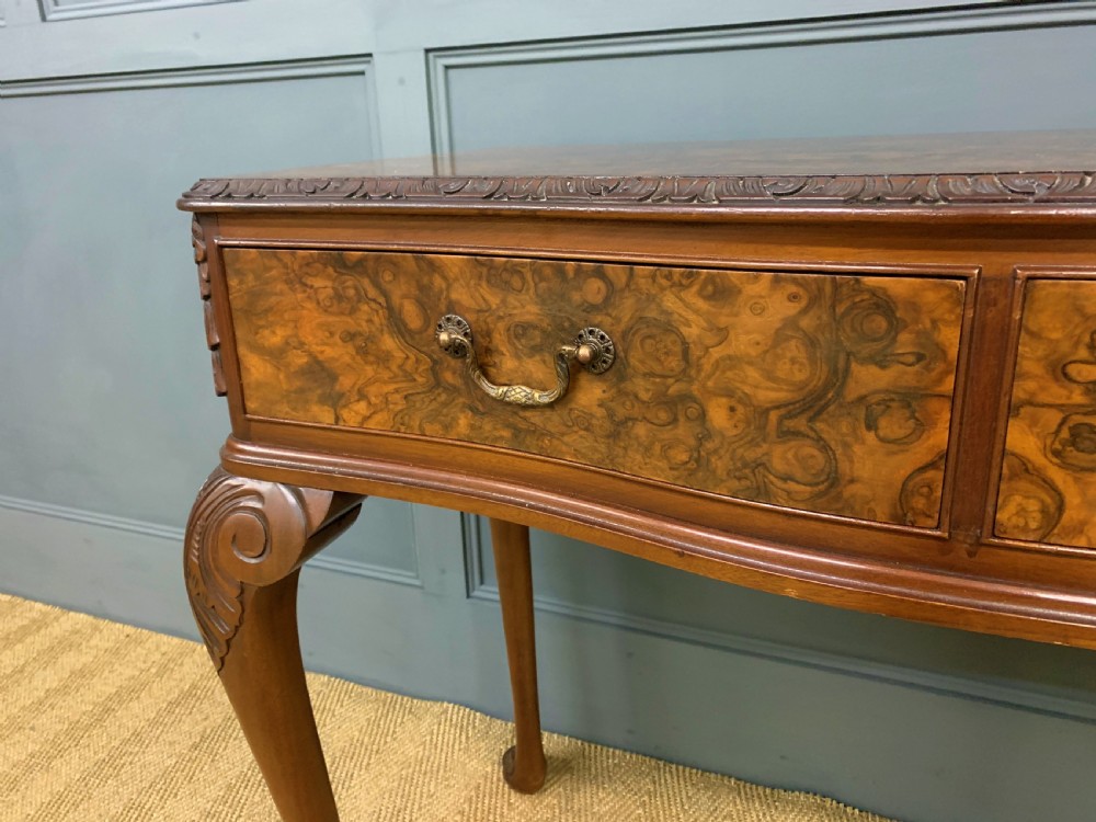 Serpentine Shaped Burr Walnut Side Table View VII