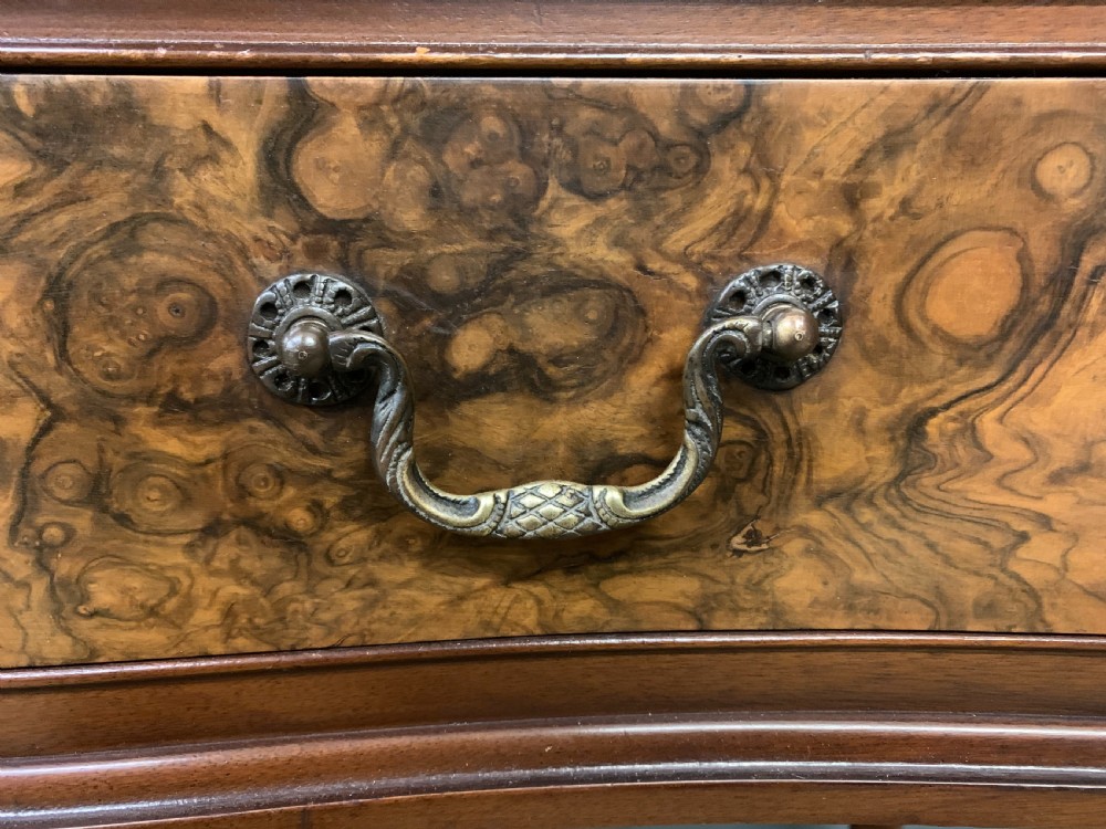 Serpentine Shaped Burr Walnut Side Table View VIII
