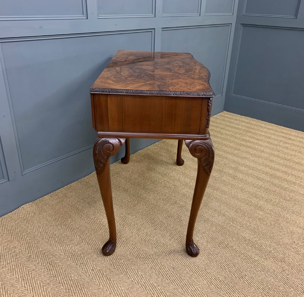 Serpentine Shaped Burr Walnut Side Table View XII