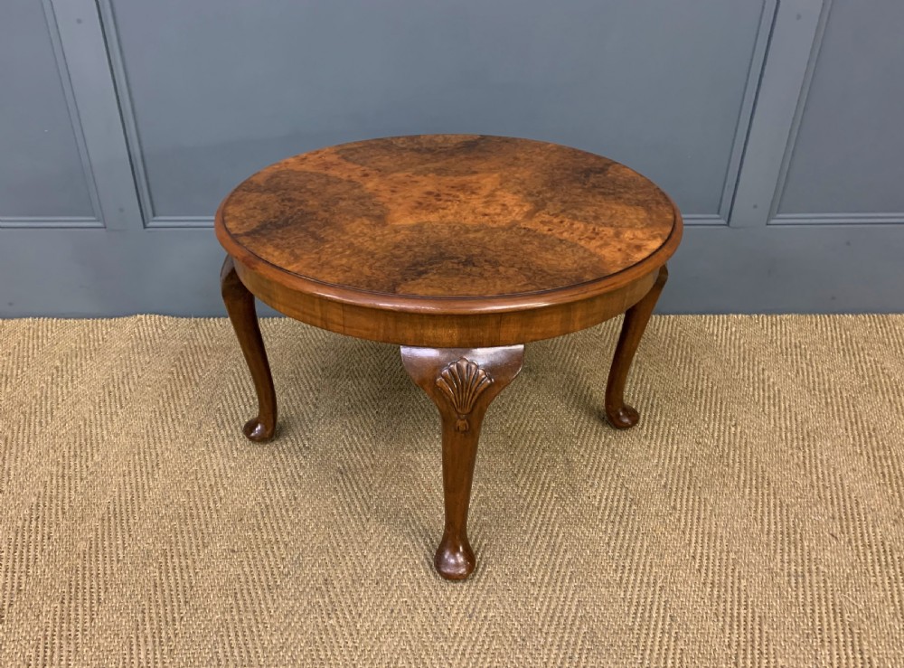 Round Burr Walnut Coffee Table View IV