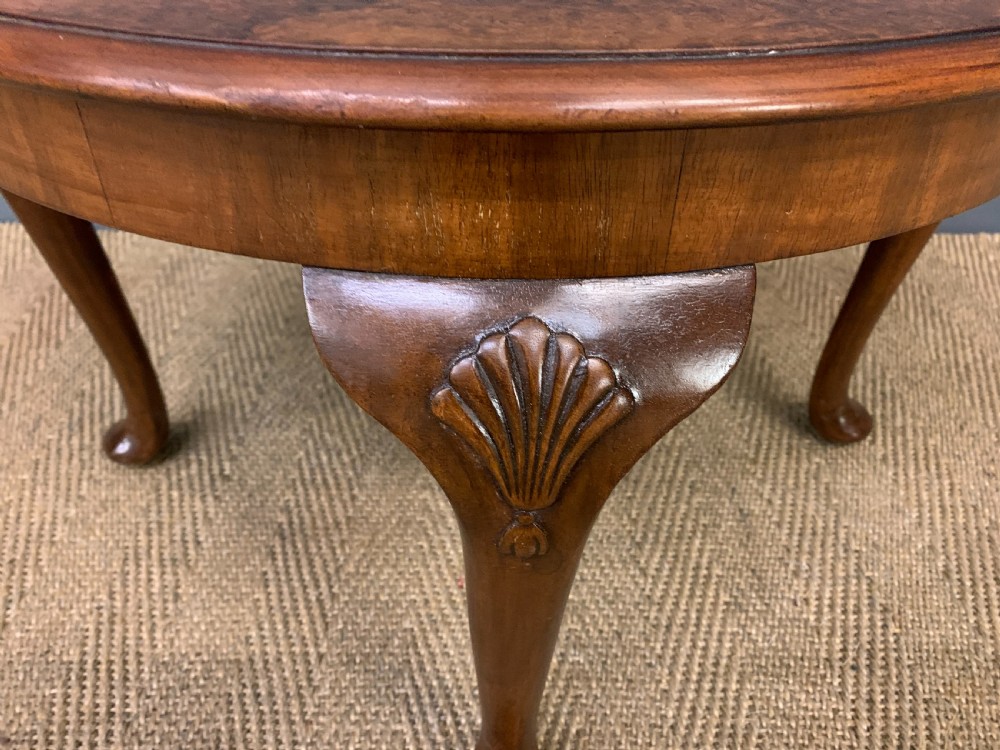 Round Burr Walnut Coffee Table View V