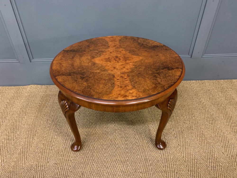 Round Burr Walnut Coffee Table View VI