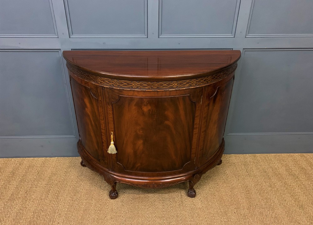 Mahogany Chippendale Style Demi Lune Commode