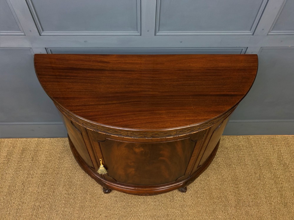 Mahogany Chippendale Style Demi Lune Commode View II