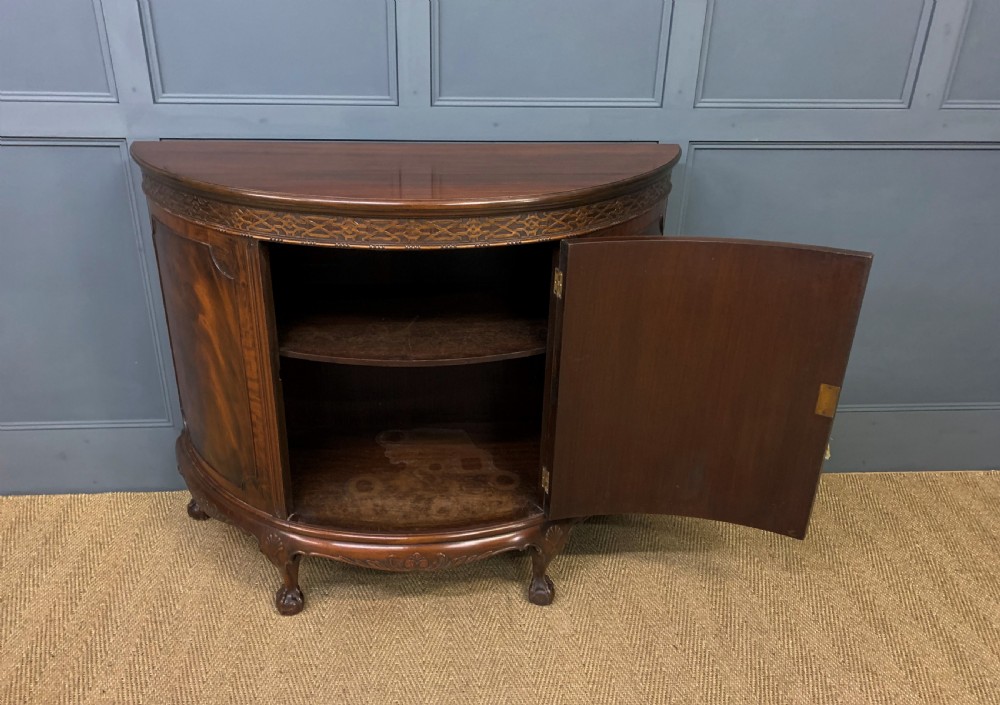 Mahogany Chippendale Style Demi Lune Commode View IV