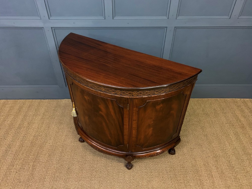 Mahogany Chippendale Style Demi Lune Commode View V