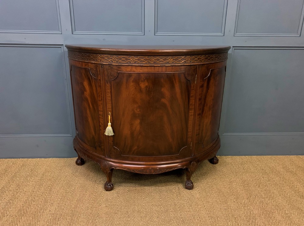 Mahogany Chippendale Style Demi Lune Commode View VI