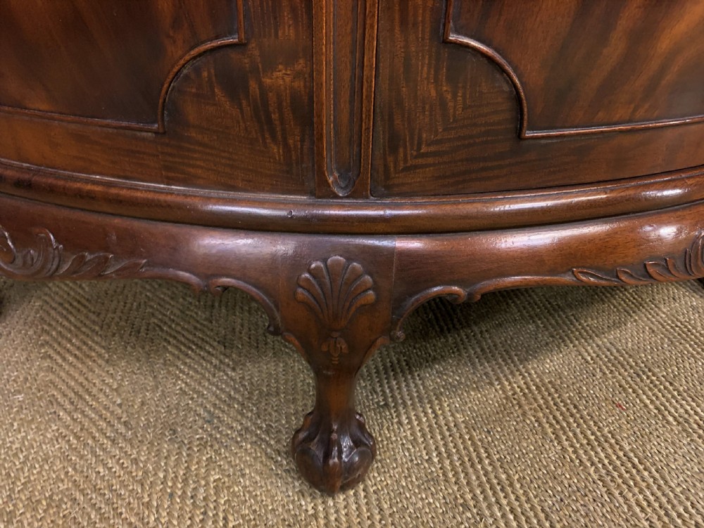 Mahogany Chippendale Style Demi Lune Commode View VIII