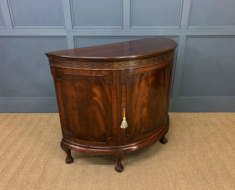 Mahogany Chippendale Style Demi Lune Commode View IX
