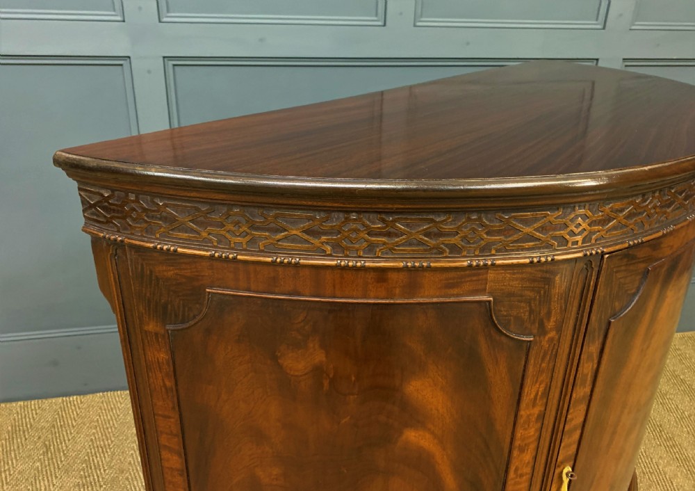 Mahogany Chippendale Style Demi Lune Commode View X