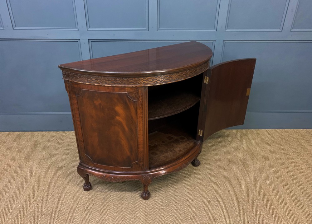 Mahogany Chippendale Style Demi Lune Commode View XII