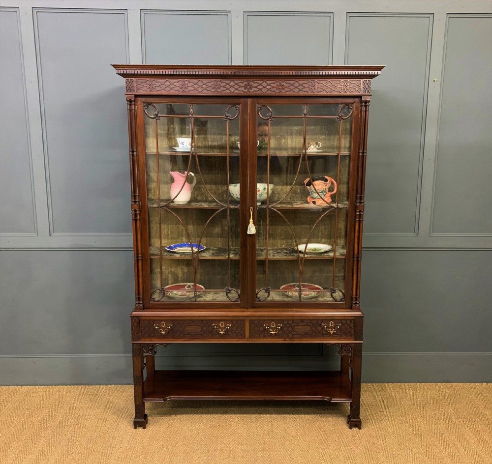 Chippendale Style Mahogany Display Cabinet View V