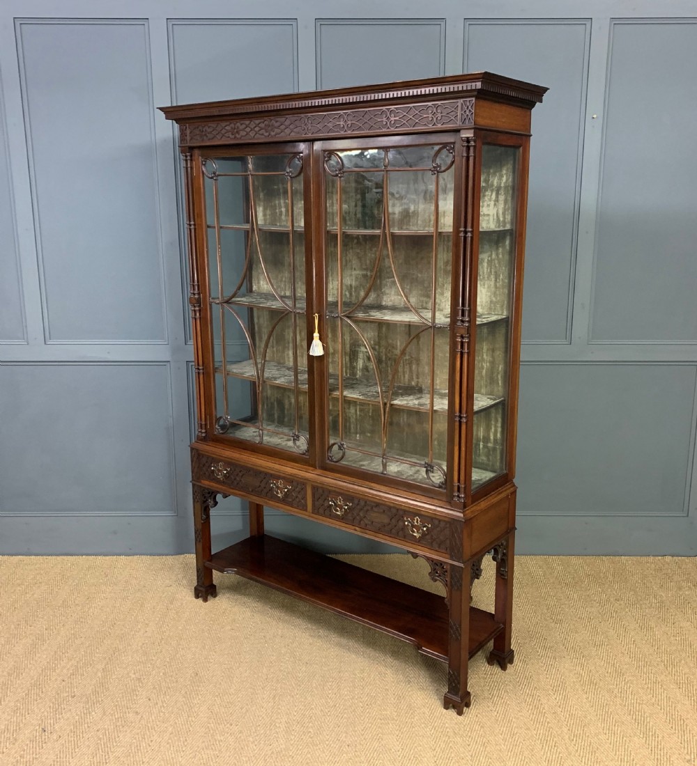 Chippendale Style Mahogany Display Cabinet View XX