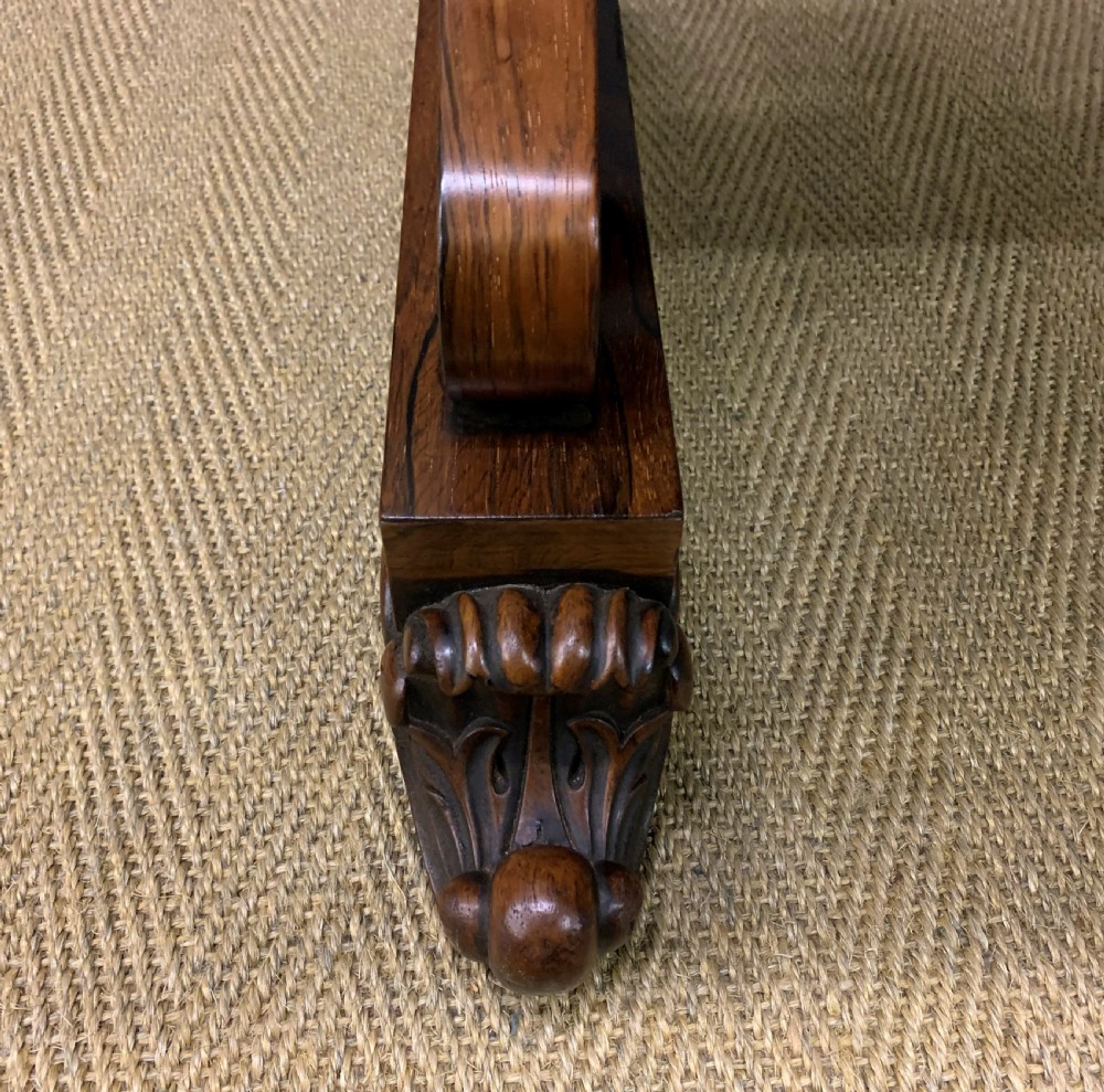William IV Rosewood 3 Drawer Library Table View XVIII