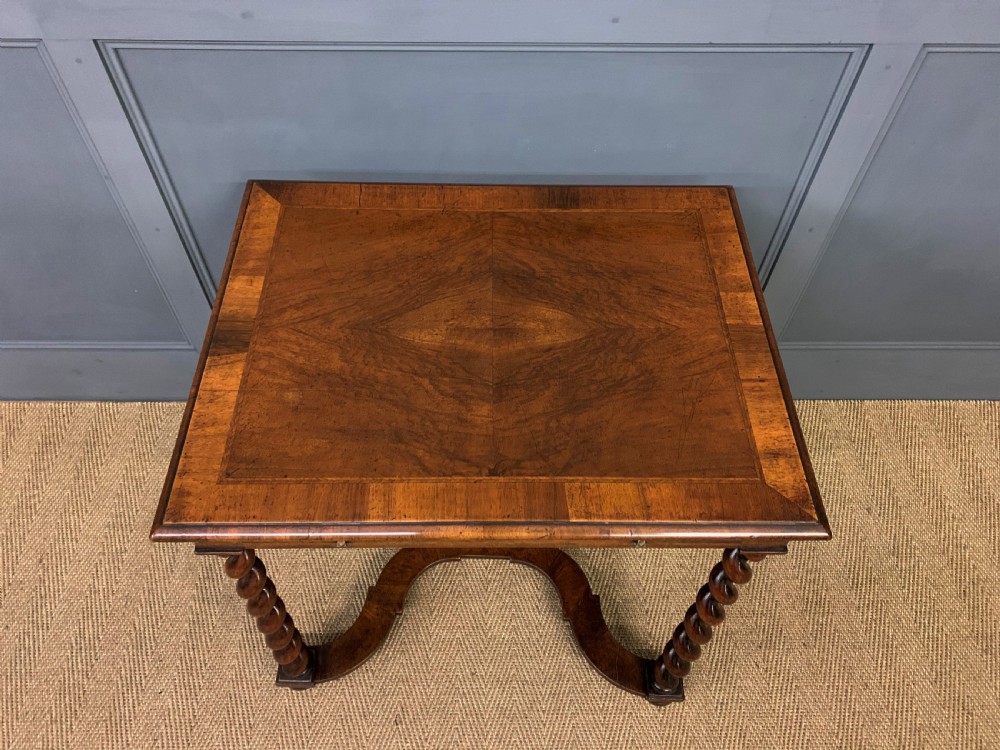 William and Mary Style Burr Walnut Lamp Table View II