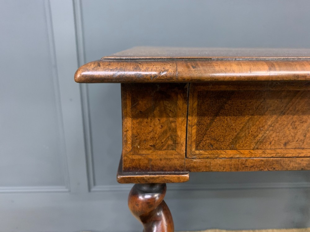William and Mary Style Burr Walnut Lamp Table View III