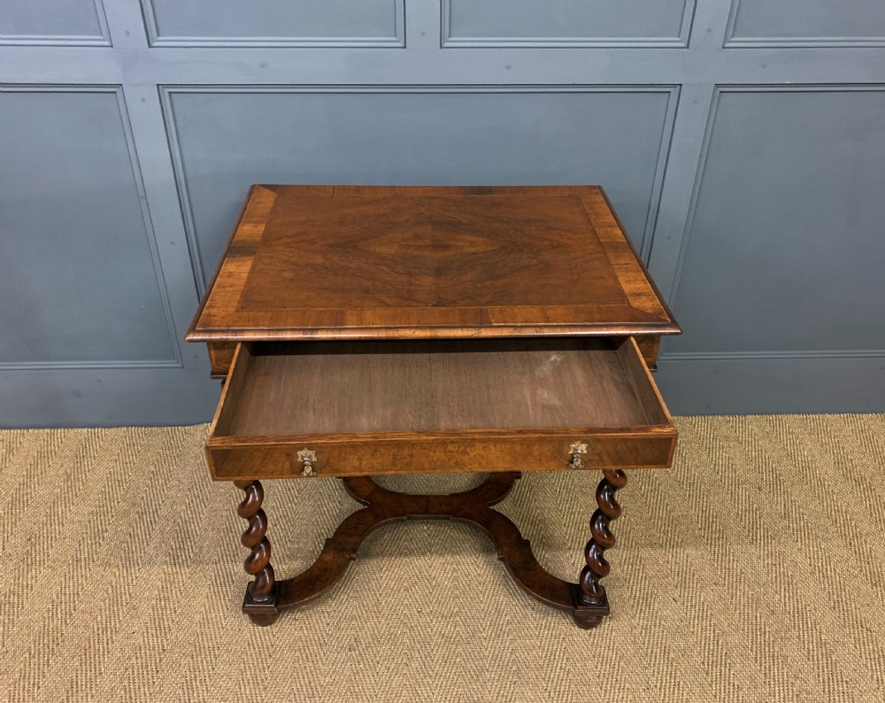 William and Mary Style Burr Walnut Lamp Table View IV